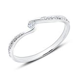Engagement ring in 14ct white gold with diamonds
