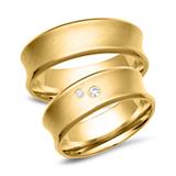 Wedding Rings 18ct Yellow Gold 2 Diamonds