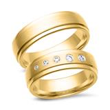 Wedding Rings 8ct Yellow Gold 5 Diamonds