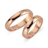 Wedding Rings 8ct Red Gold With Diamond