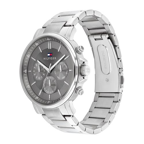 7613272571487 - Multifunktionsuhr TOMMY HILFIGER Tyson Armbanduhren silberfarben Herren Hochzeitsmode Quarzuhr Armbanduhr Herrenuhr Datum 1224-Std-Anzeige analog