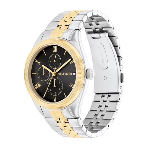 7613272520249 - Multifunktionsuhr TOMMY HILFIGER CLASSIC 1782591 Armbanduhren goldfarben (silbergoldfarben) Damen Quarzuhren Quarzuhr Armbanduhr Damenuhr Datum 1224-Stunden-Anzeige