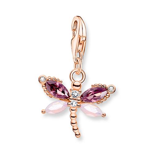 Dragonfly Charm In Rose Gold Plated 925 Sterling Silver