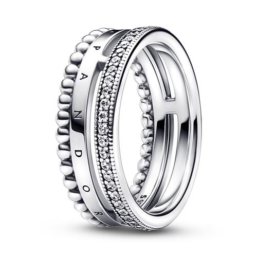 Ring Signature für Damen aus 925er Silber mit Zirkonia