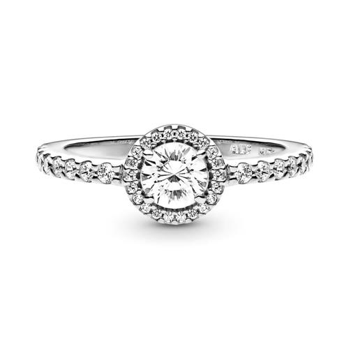 1005048200008 - 925er Silber Halo Ring für Damen mit Zirkonia