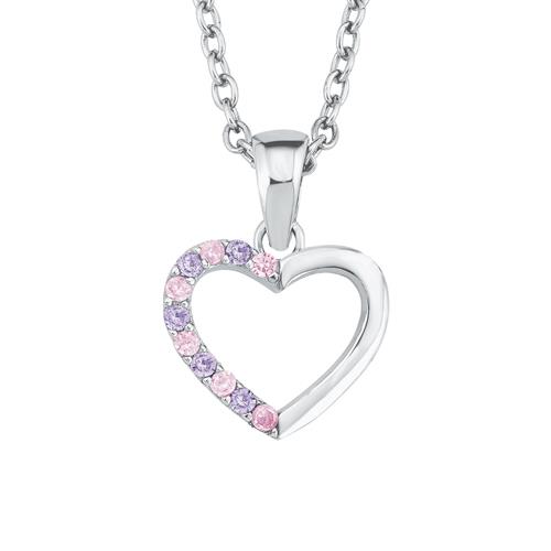 Heart Chain For Girls In Sterling Silver With Zirconia