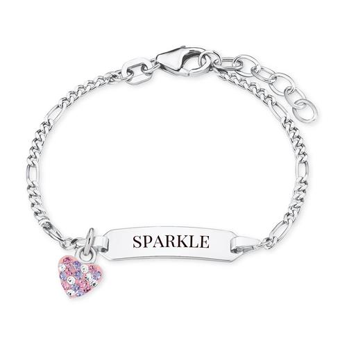 Id Bracelet For Girls In 925 Silver With Heart