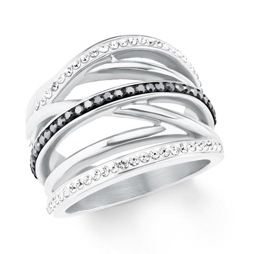 Edelstahl Ring für Damen mit Swarovski Kristallen