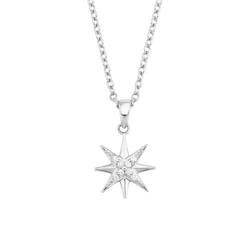 Sternkette für Damen aus Sterlingsilber mit Zirkonia