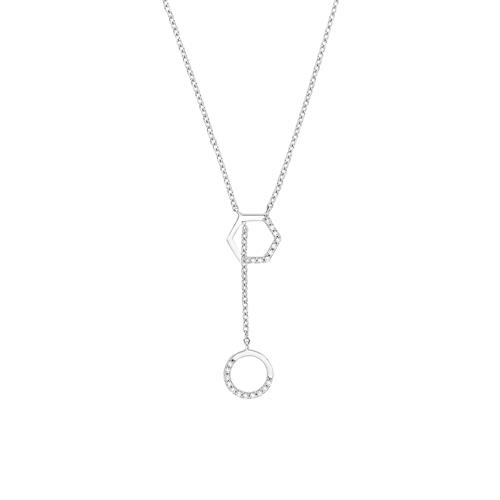 Ladies' Necklace In Y-Look In 925 Silver With Cubic Zirconia