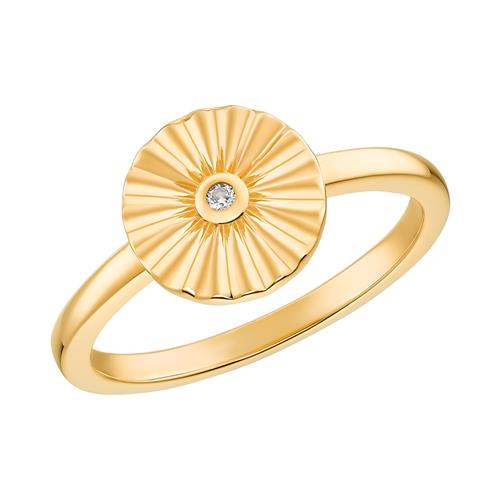 Ring Sonne für Damen aus vergoldetem Sterlingsilber