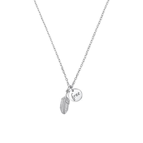 Sterling Silver Feather Ladies Necklace With Engraving Option
