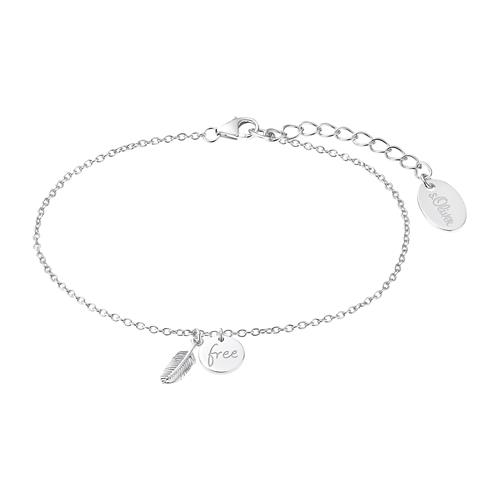 Gravierbares Armband Feder für Damen aus 925er Silber