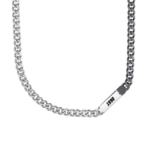 Men's Stainless Steel Curb Chain, Engravable
