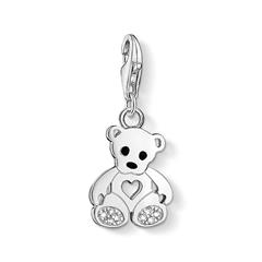 Teddybär Charm aus 925er Silber mit Zirkonia