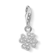 Charm Kleeblatt aus 925er Silber mit Zirkonia