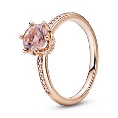 Solitaire ringkroon voor dames, rose