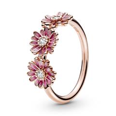 Roze margriet ring voor dames, rose