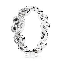 Ring Heart Swirls 925er Silber Zirkonia