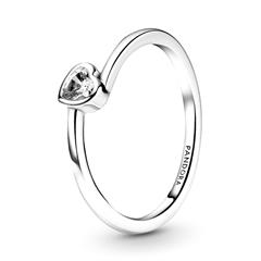 Damesring met hart in sterling zilver met Zirkonia