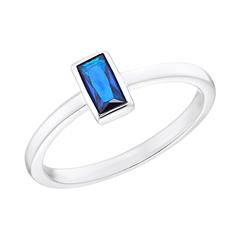 Damesring in sterling zilver met Zirkonia, blauw