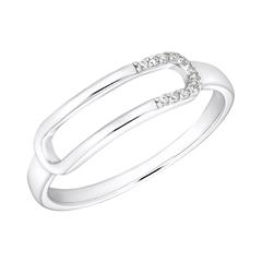 Sterling zilveren gravure ring met Zirkonia.