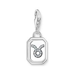 Charm-Anhänger Stier aus 925er Silber mit Zirkonia