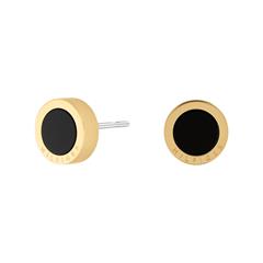 7613272487696 - Paar Ohrstecker TOMMY HILFIGER Schmuck Edelstahl Ohrschmuck Ohrringe Ohrringe Gr Edelstahl gelb (edelstahlfarben gelbgoldfarben schwarz schwarz) Damen Ohrstecker mit Sodalith Onyx oder Perlmutt