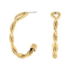 7613272487320 - Paar Creolen TOMMY HILFIGER Schmuck Edelstahl Ohrschmuck Ohrringe Ohrringe Gr Edelstahl goldfarben (edelstahlfarben gelbgoldfarben) Damen Creolen