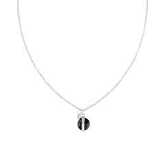 Roestvrij stalen erwten collier met Onyx hanger voor dames