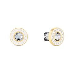 7613272545495 - Paar Ohrstecker TOMMY HILFIGER LAYERED ENAMEL 2780808 2780809 Ohrringe Gr Edelstahl goldfarben (gelbgoldfarben edelstahlfarben weiß weiß) Damen Ohrstecker mit Emaille - Glasstein