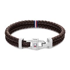 Lederarmband aus Edelstahl für Herren, braun