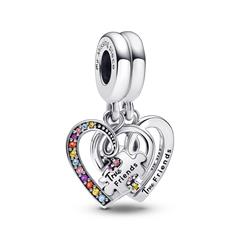 5700302997293 - Charm-Anhänger -Teilbare Freundschaftsherzen mit Puzzelteil - 792239C01 multicolor silber