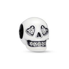 5700303072234 - Totenkopf Charm aus 925er Silber Zirkonia Emaille