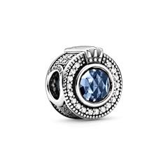 925er Silber Charm Crown O, blau