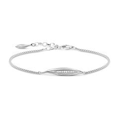 Dames armband blad in 925 sterling zilver met Zirkonia