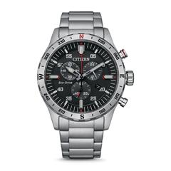 4974374334213 - Chronograph CITIZEN AT2520-89E Armbanduhren silberfarben Herren Solaruhren Armbanduhr Herrenuhr Solar Stoppfunktion Edelstahlarmband