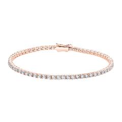 Roségouden rivière armband voor dames met diamanten