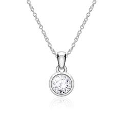 Ketting in 14 karaat witgoud met Diamant