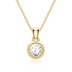 Dames ketting van 14k goud met Diamant