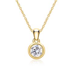 Ketting in 14k goud met Diamant, LAB grown