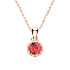 14 karaat roségouden ketting met robijn