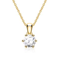 Ketting voor dames in 14k goud met Diamant