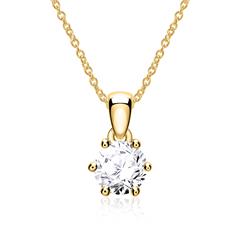 Kette für Damen aus 14K Gold mit Diamant  - Onlineshop The Jeweller