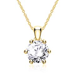 14k gouden ketting met Diamant