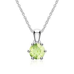 Ketting in 14 karaat witgoud met Peridot