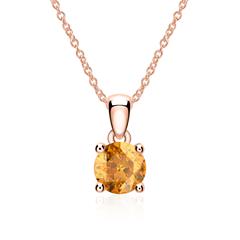 14 karaat roségouden ketting met Citrien hanger