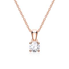 14-karaats roségouden ketting met Diamant