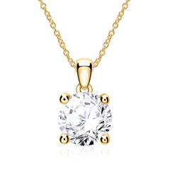 14-karaats gouden ketting met briljant geslepen Diamant