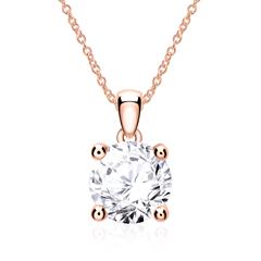 14 karaat roségouden damesketting met Diamant